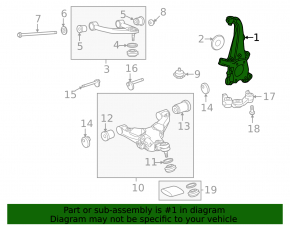 Цапфа передняя левая Toyota Tundra 22-26