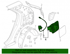 Корпус лючка бензобака Kia Niro 23-26 HEV с замком
