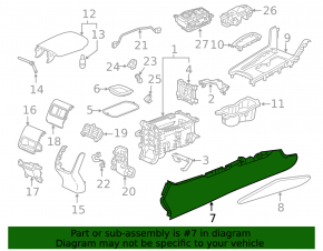 Накладка центральной консоли боковая правая Honda Accord 18-22 черная
