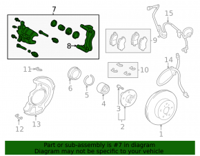 Суппорт в сборе передний правый Lexus RX300 RX330 RX350 RX400H 04-09