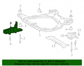 Удлинитель переднего подрамника левый Toyota Camry v70 18-24