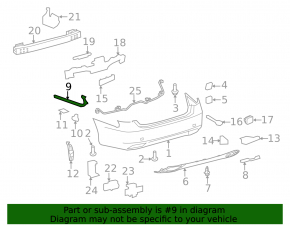 Накладка бампера под насадкой правая Lexus LS460 LS600h 07-09