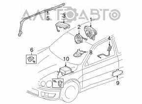 Подушка безопасности airbag пассажирская в торпеде Lexus IS200 IS300 99-01 с накладкой, черн, царапины