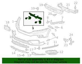 Кронштейн переднего бампера центральный Honda Crosstour 10-15 2013-15