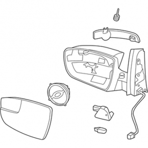 Зеркало боковое правое в сборе Ford C-max MK2 13-18 7 пинов, поворотник
