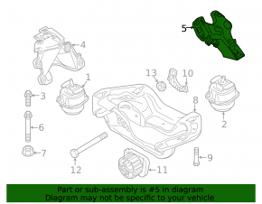 Кронштейн подушки двигателя левый BMW X5 F15 14-18 N55