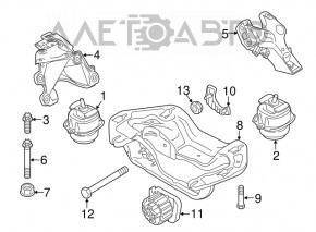 Кронштейн подушки двигателя левый BMW X5 F15 14-18 N55