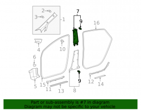Накладка центральной стойки верхняя ремень правая серая Toyota Prius 20 04-09