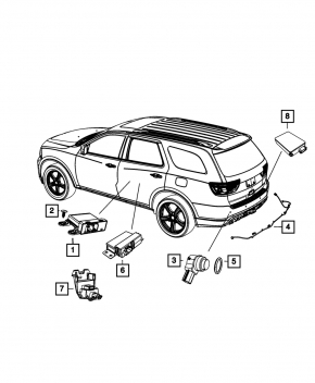 Проводка заднего бампера Dodge Durango 11-13 под парктроники и BSM