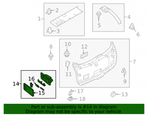 Плафон обшивки двери багажника нижний Mazda CX-9 16-23 галоген