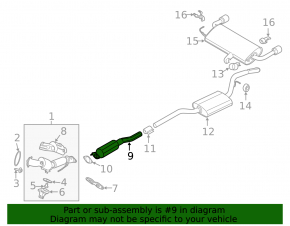 Катализатор нижний Ford Escape MK3 13-18 1.5T, отпилен