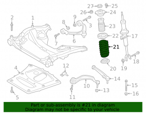 Пружина передняя левая BMW 5 F10 12-16 2.0T RWD