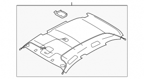 Обшивка потолка Subaru Impreza WRX GH 08-14 5d без люка, серая