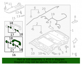 Ручка потолка задняя левая Mazda CX-90 24-26 серая