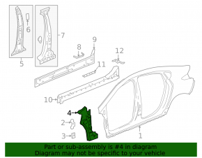 Стойка кузова передняя левая Chevrolet Volt 16-
