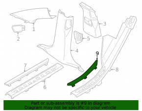 Вставка накладки порога ззаду права BMW X7 G07 19-26 хром з підсвічуванням під 7 місць, M-Sport