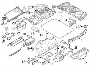 Накладка отвору багажника BMW 5 F10 11-16 потерта, подряпини