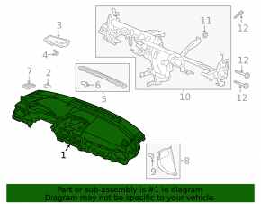 Торпедо передняя панель без AIRBAG Honda Accord 18-22