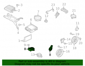 Динамик торпедный левый Audi A4 B9 17-20 Bang and Olufsen