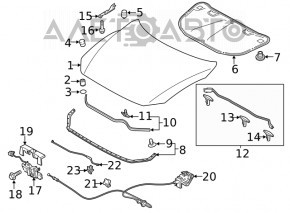 Уплотнитель капота передний Mazda 6 14-21