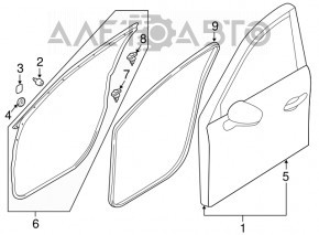 Уплотнитель двери передней левой Mazda CX-5 13-16