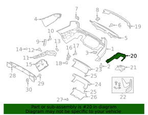 Накладка заднего бампера нижняя левая Land Rover Range Rover Sport 13-22