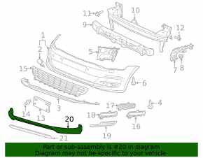 Губа переднього бампера VW Golf 15-19 Alltrack