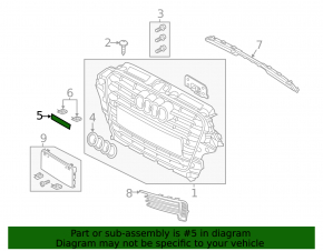 Эмблема надпись QUATTRO решетки радиатора grill Audi A3 8V 15-16