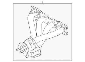 Коллектор выпускной с катализатором Hyundai Sonata 11-14,ржавый
