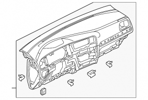 Торпедо передняя панель без AIRBAG VW Golf 15-21