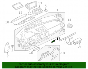 Накладка передней панели центральная Audi A3 8V 15-20 4d, 5d под алюминий