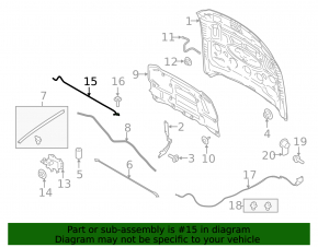 Опора упор капота Ford Mustang mk6 18-23