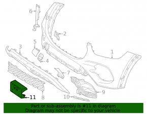 Площадка под номер переднего бампера Mercedes W167 GLE 24-26