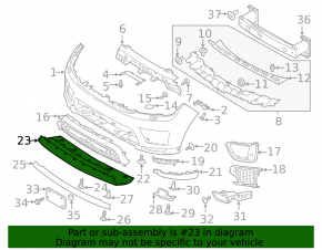 Нижняя накладка переднего бампера нижняя Land Rover Range Rover Sport 18-22
