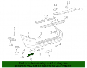 Заглушка губы заднего бампера под фаркоп Lexus GX 05-09