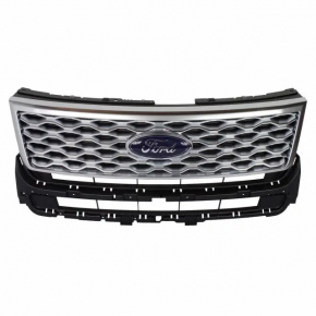 Решетка радиатора grill Ford Explorer 16-17 рест, с эмблемой, царапина