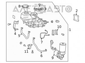 Главный тормозной цилиндр с бачком Toyota Venza 21- в сборе с brake booster, с крышкой, ошибки