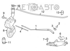 Поводок дворника левый Fiat 500 12-19