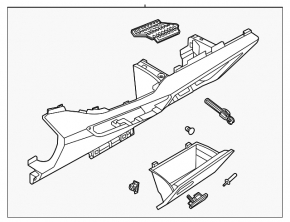 Перчаточный ящик, бардачок Volkswagen ID.4 23-26 черный