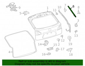 Амортизатор двери багажника правый Lexus RX350 RX450h 10-15 без электропривода