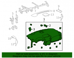Торпедо передняя панель без AIRBAG Lexus RX450h 10-15