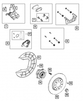 Диск тормозной задний левый Jeep Cherokee KL 14-23 fwd