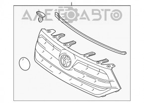 Грати радіатора grill Toyota Highlander 11-13