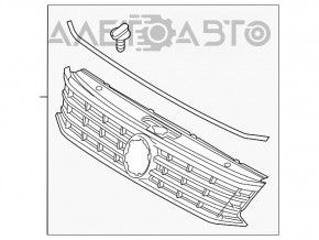 Решетка радиатора grill VW Passat b8 16-19 USA без эмблемы