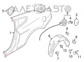 Підкрилок задній лівий Ford Mustang mk6 15-23 надриви