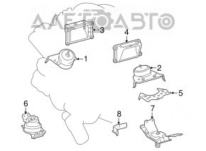 Подушка КПП Toyota Sequoia Tundra 08-10 RWD