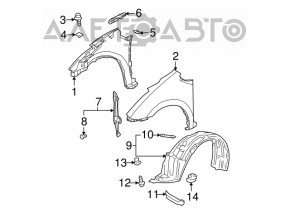 Підкрилок передній правий Toyota Prius 20 04-09