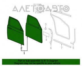 Дверь голая передняя правая Chrysler 300 11-23