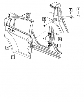 Дверь голая задняя правая Chrysler 200 11-14
