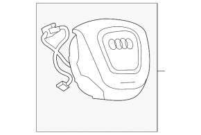 Подушка безопасности airbag в руль водительская Audi Q5 8R 13-17 бежевая truffelbeige, полез хром